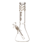 12" 5mm Marley Bubble Beads Beaker Bong - White