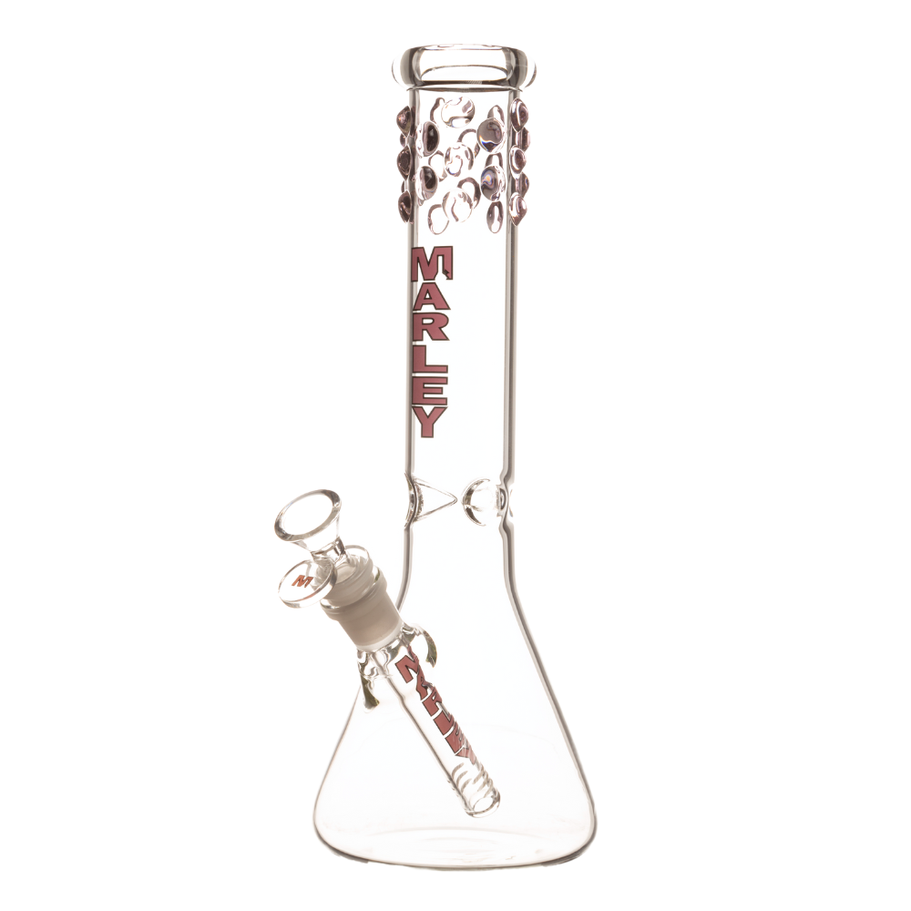 12" 5mm Marley Bubble Beads Beaker Bong - Pink