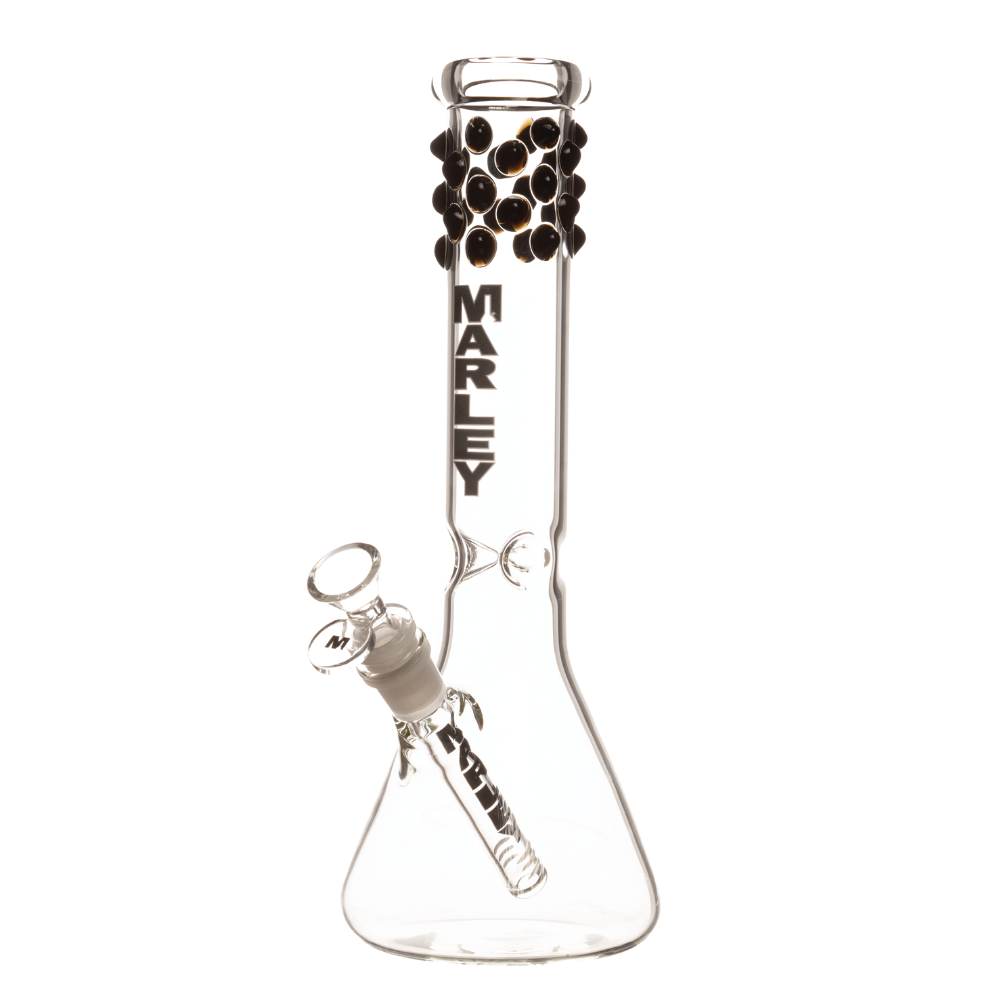 12" 5mm Marley Bubble Beads Beaker Bong - Black