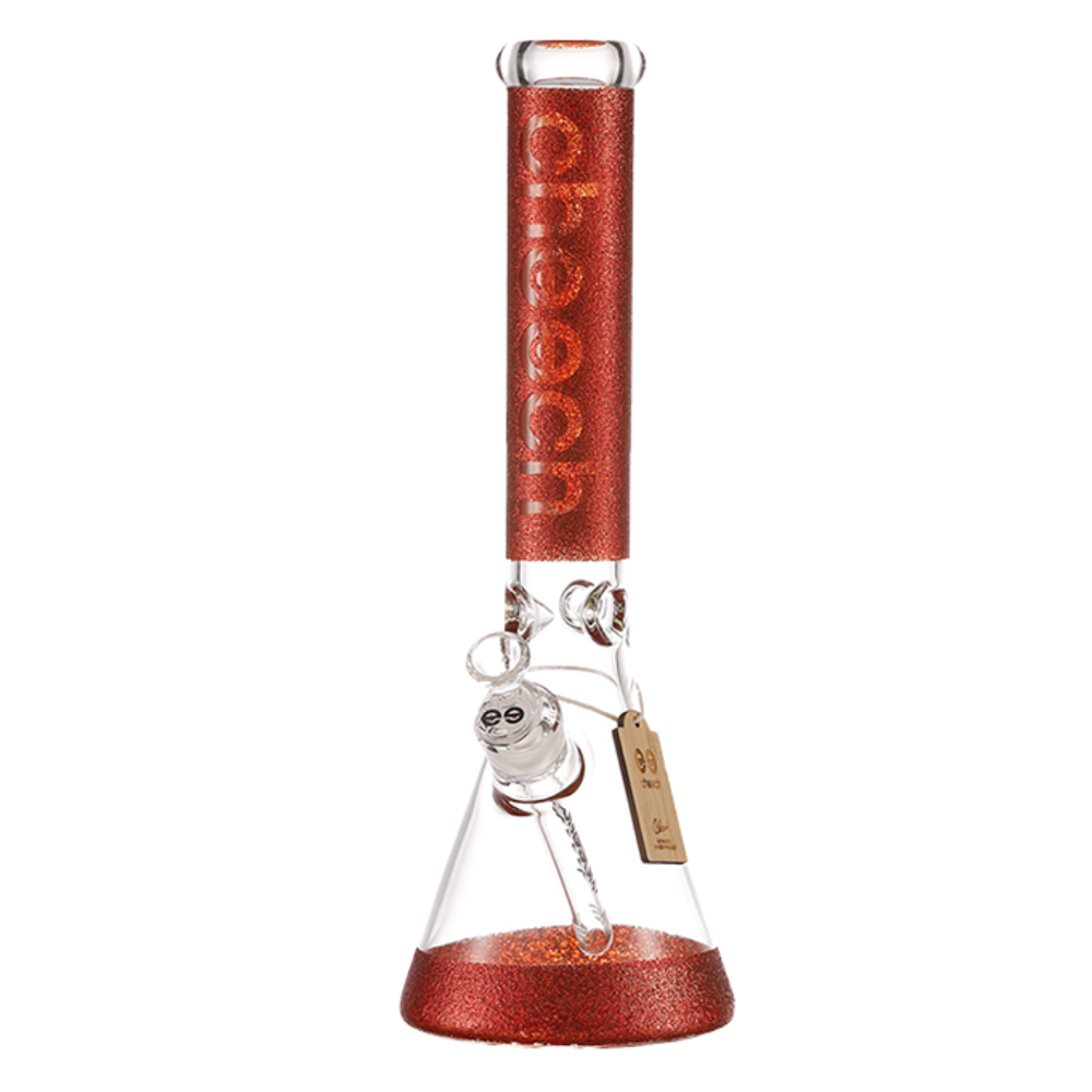 16" Cheech Glitter Shiny Beaker - Red