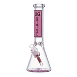 14" OG Original Colored Logo Sticker Bong - Pink