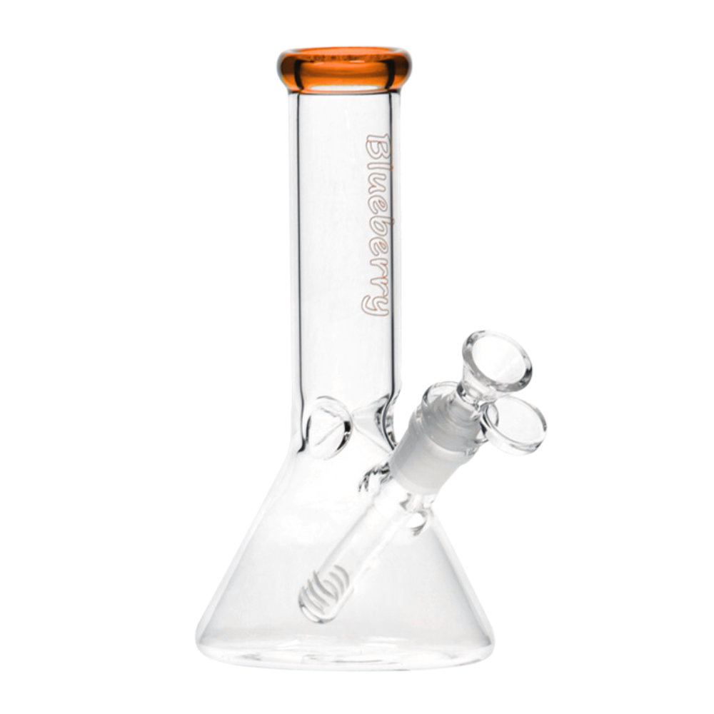 8" Blueberry Mini Beaker Bong - Amber