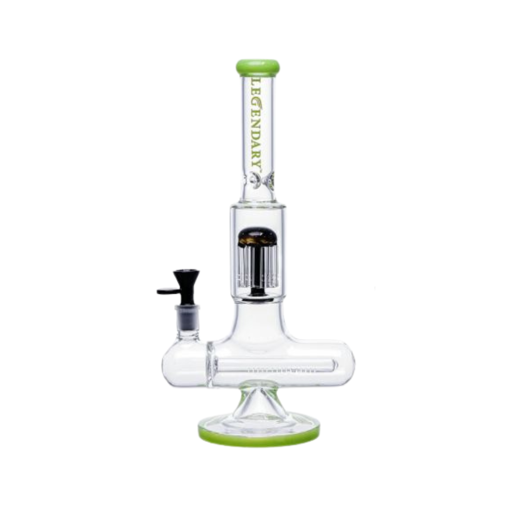 13" Legendary Inline With Tree Perc Glass Bong - Teal Green